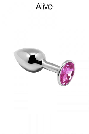Plug métal bijou rose M Alive · Alive