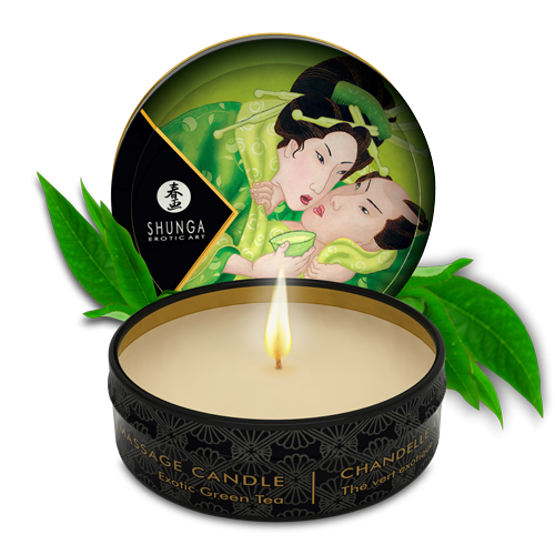 Mini bougie de massage Zenitude Thé vert exotique · Shunga