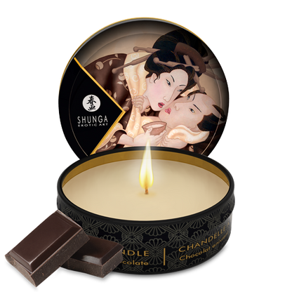 Mini bougie de massage Excitation Chocolat enivrant · Shunga