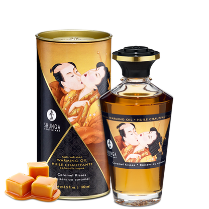 Huile chauffante aphrodisiaque Baisers caramel · Shunga