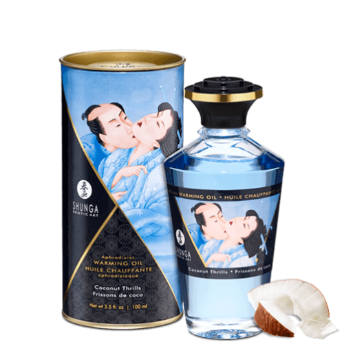 Huile chauffante aphrodisiaque Frissons de coco 100ml · Shunga