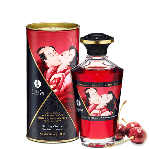 Huile chauffante aphrodisiaque Cerise ardente 100ml · Shunga