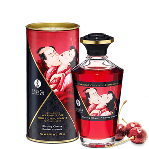 Huile chauffante aphrodisiaque Cerise ardente 100ml · Shunga