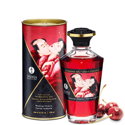 Huile chauffante aphrodisiaque Cerise ardente 100ml · Shunga