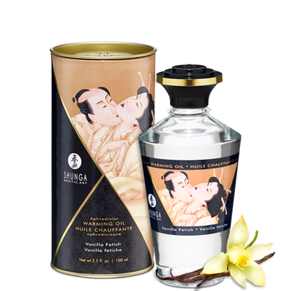 Huile chauffante aphrodisiaque Vanille fétish 100ml · Shunga