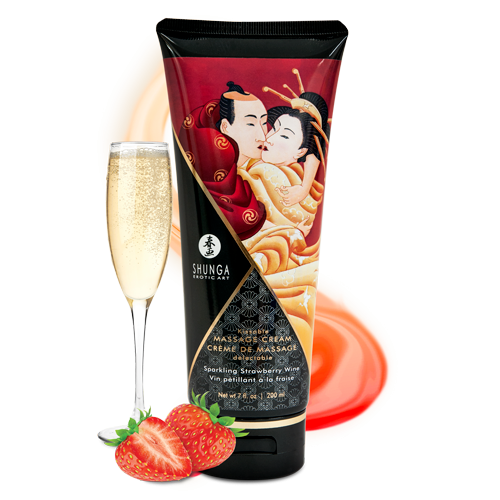Crème de Massage délectable Vin pétillant à la fraise · Shunga
