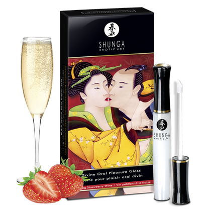 Gloss stimulant plaisir oral Divin Vin pétillant et fraise Shunga