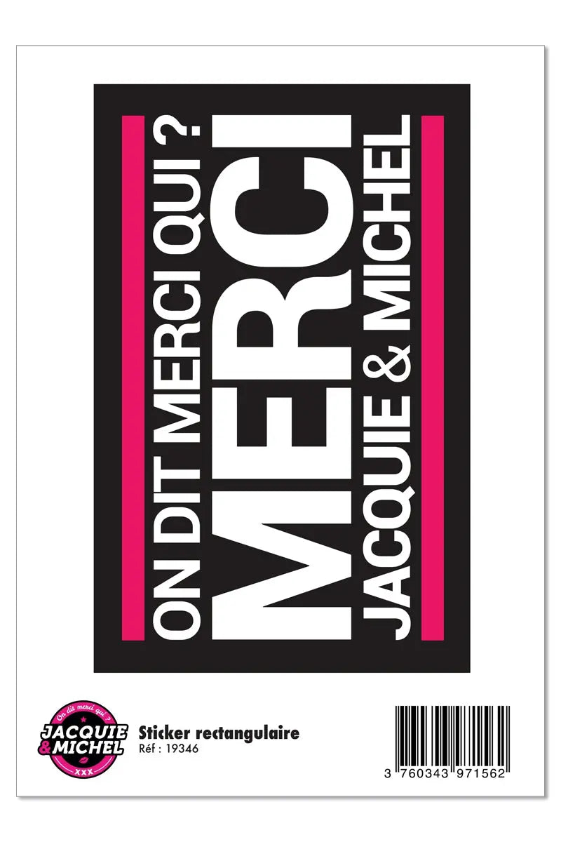 Grand Sticker Jacquie et Michel – Le logo noir iconique pour affirmer votre côté audacieux dispo chez LollyDoll