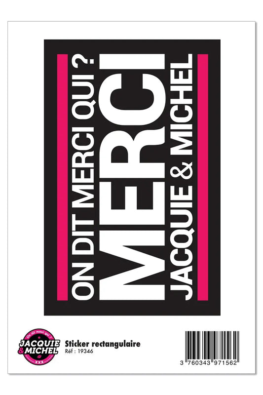Grand Sticker Jacquie et Michel – Le logo noir iconique pour affirmer votre côté audacieux dispo chez LollyDoll