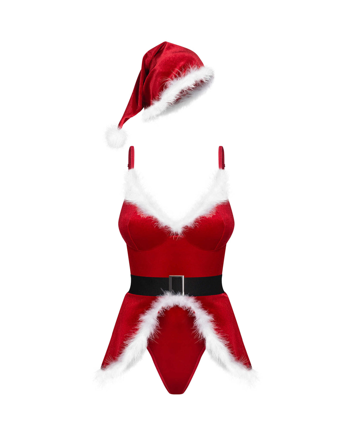 Costume de Père Noël sexy 3 pièces en velours Hot Santa Obsessive