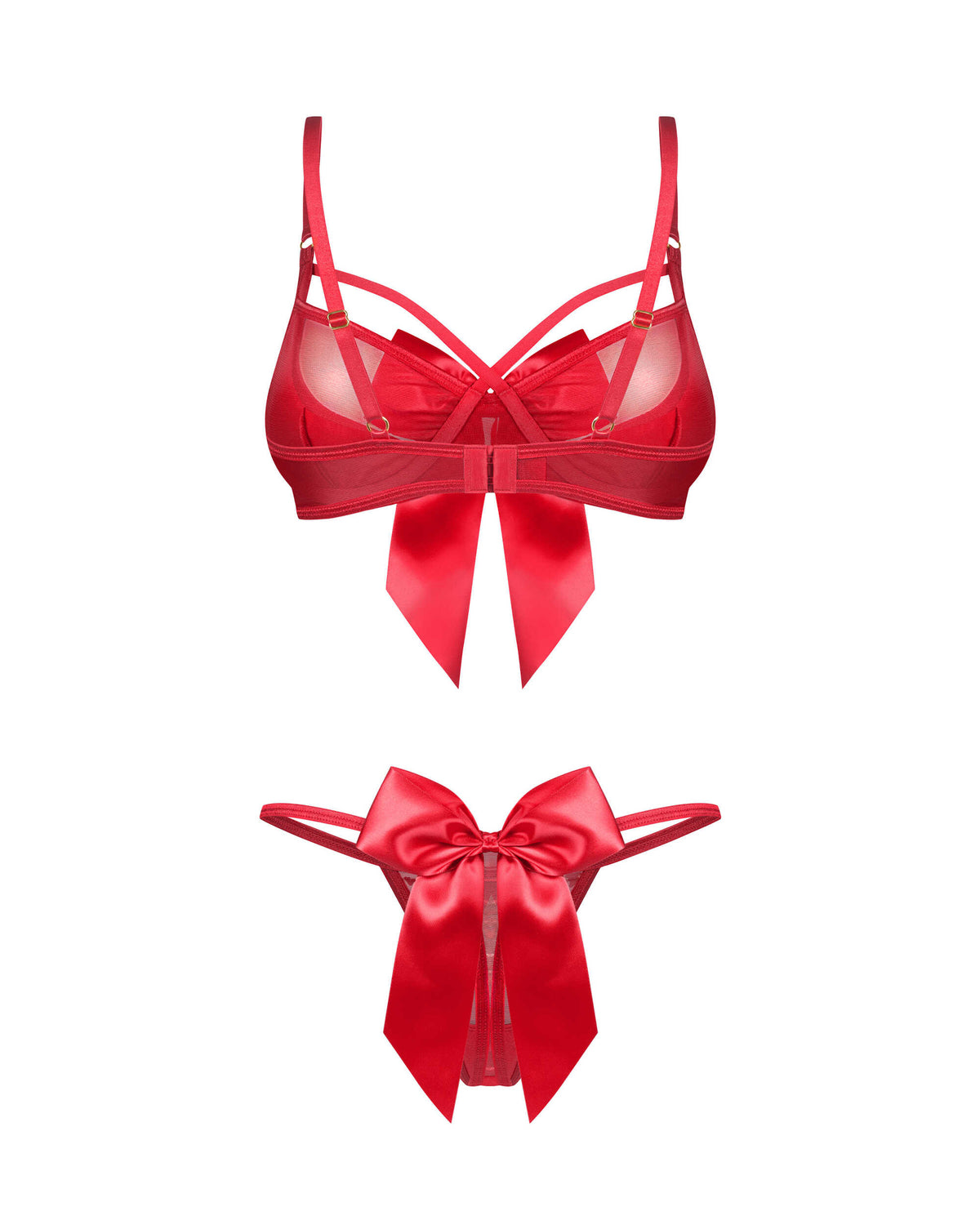 Ensemble soutien-gorge et string transparent Gifty Red Obsessive