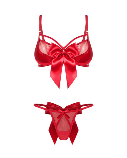 Ensemble soutien-gorge et string transparent Gifty Red Obsessive
