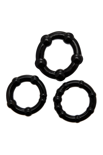 Lot de 3 cockrings extensibles noirs Babooom Wooomy