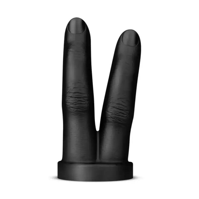 Double gode Gros gode noir à deux doigts pour double pénétration chez LollyDoll