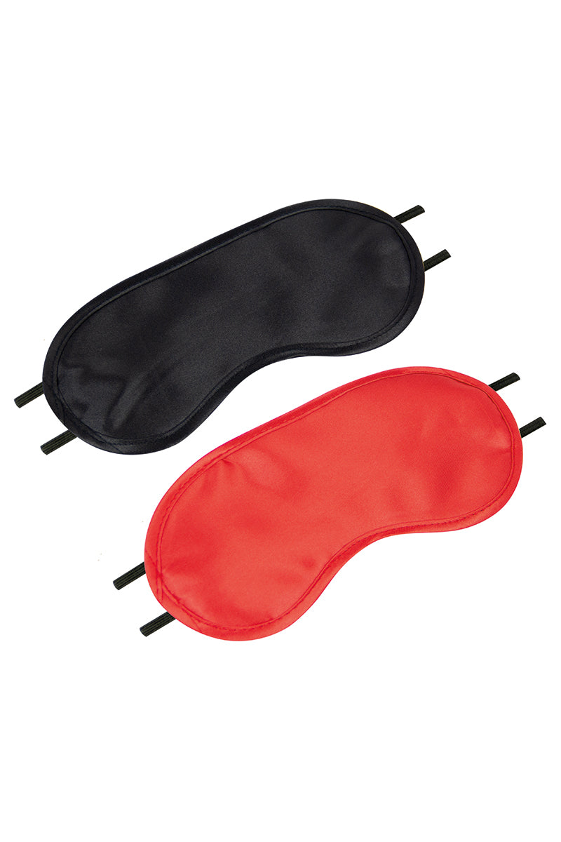 Lot de 2 bandeaux pour les yeux satinés noir et rouge Litolu