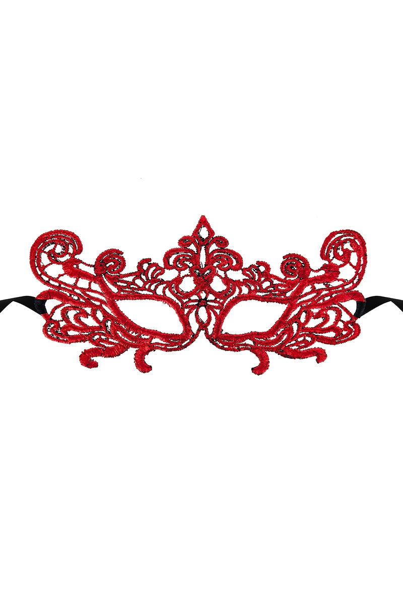 Loup en dentelle guipure rouge Voie Lactée Maskarade