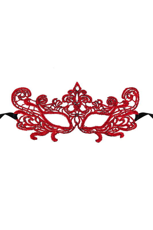 Loup en dentelle guipure rouge Voie Lactée Maskarade