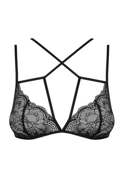 Demi-soutien-gorge en dentelle à lanières Frivolla noir Obsessive