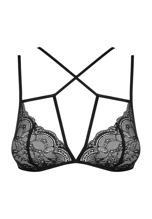 Demi-soutien-gorge en dentelle à lanières Frivolla noir Obsessive