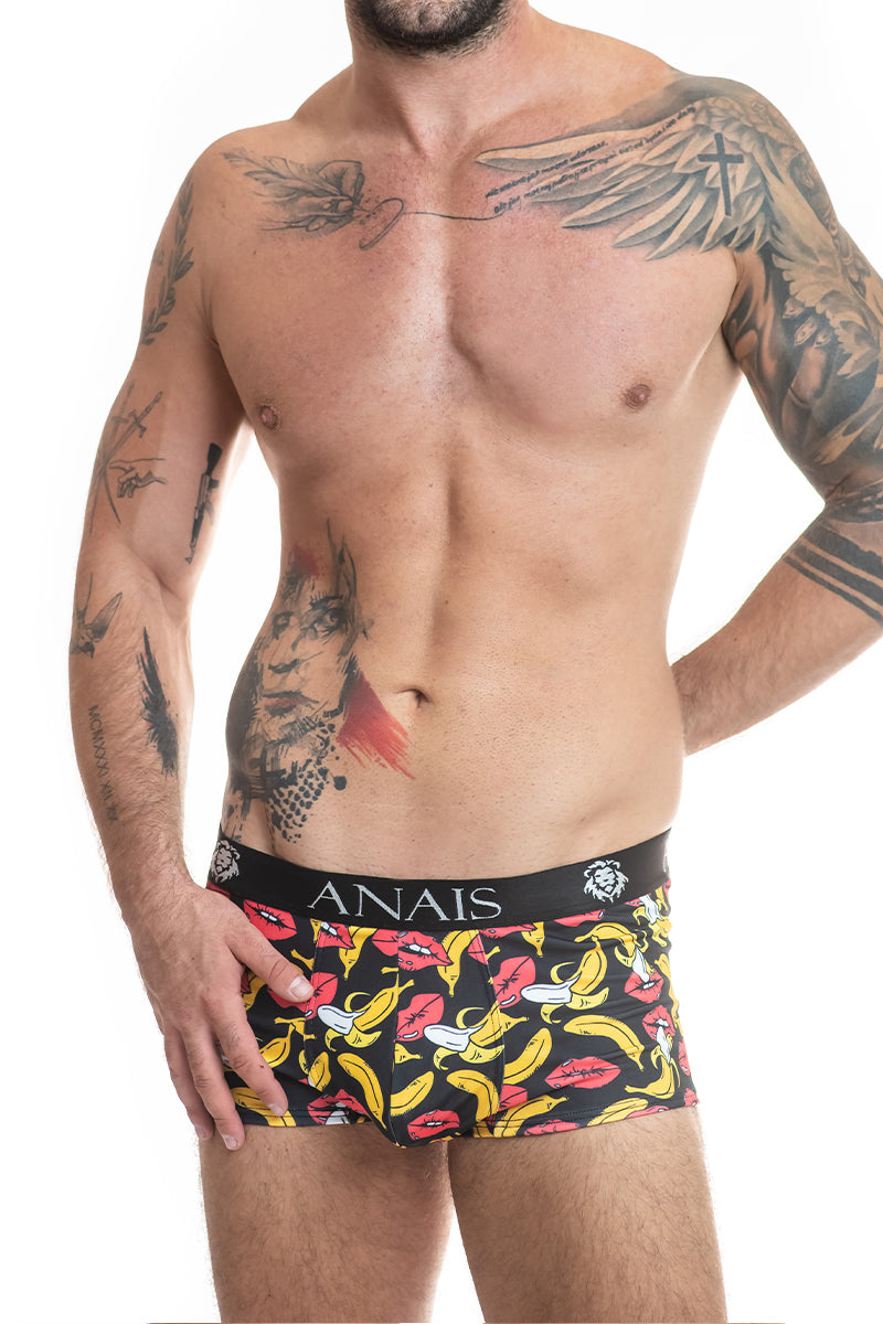 Boxer imprimé bananes et bouches Banana noir Anaïs for Men