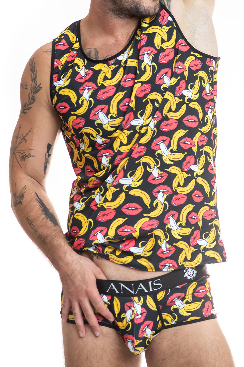 Débardeur homme imprimé bananes et bouches Banana Anaïs for Men