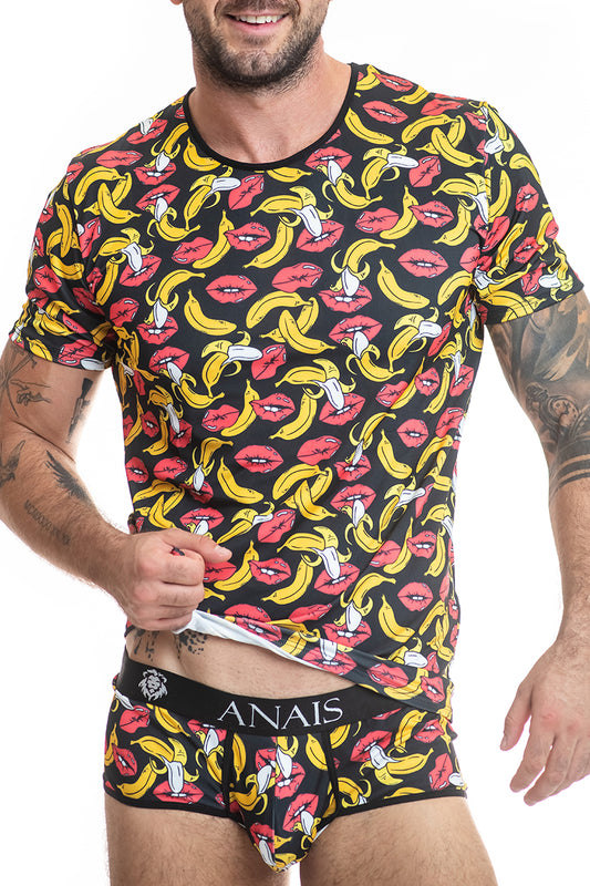 T-shirt homme imprimé bananes Banana noir Anaïs for Men