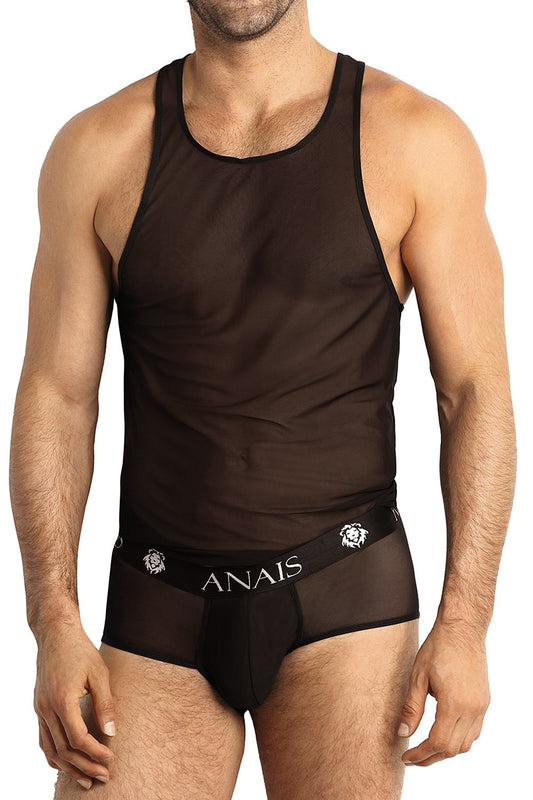 Débardeur homme tulle transparent Eros noir Anaïs for Men