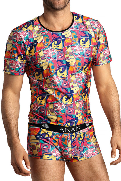 T-shirt homme imprimé pop art Comics multicolore Anaïs for Men