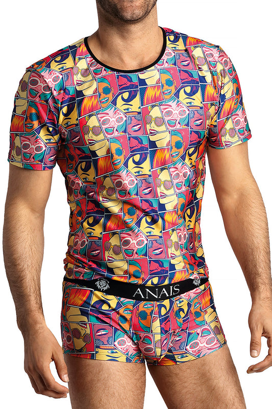 T-shirt homme imprimé pop art Comics multicolore Anaïs for Men