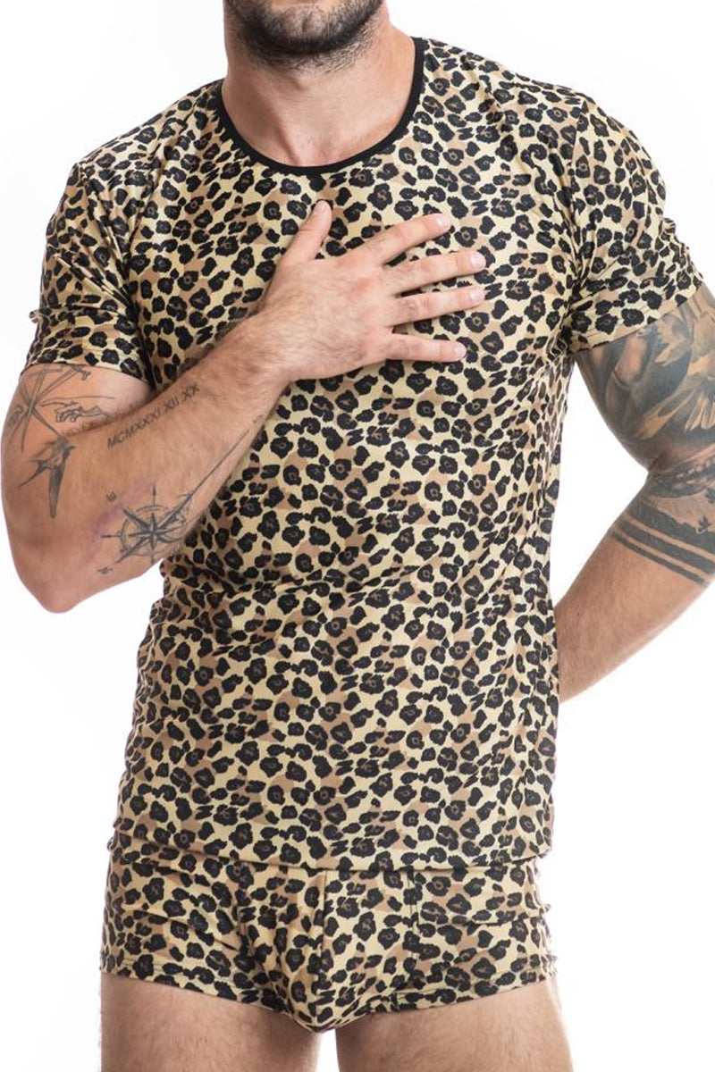 T-shirt homme près du corps imprimé léopard Mercury Anaïs for Men