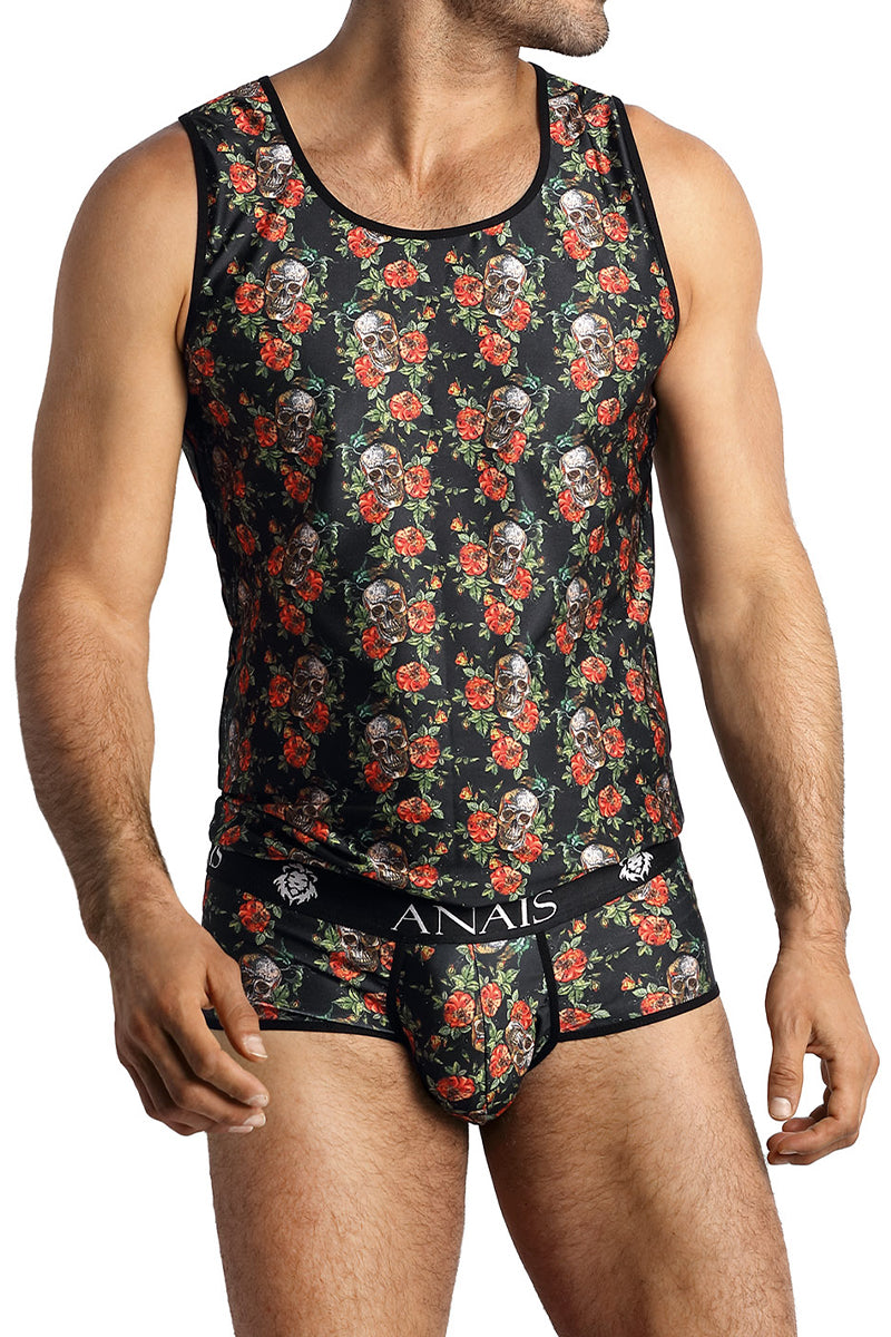 Débardeur homme imprimé crânes et roses Power Anaïs for Men