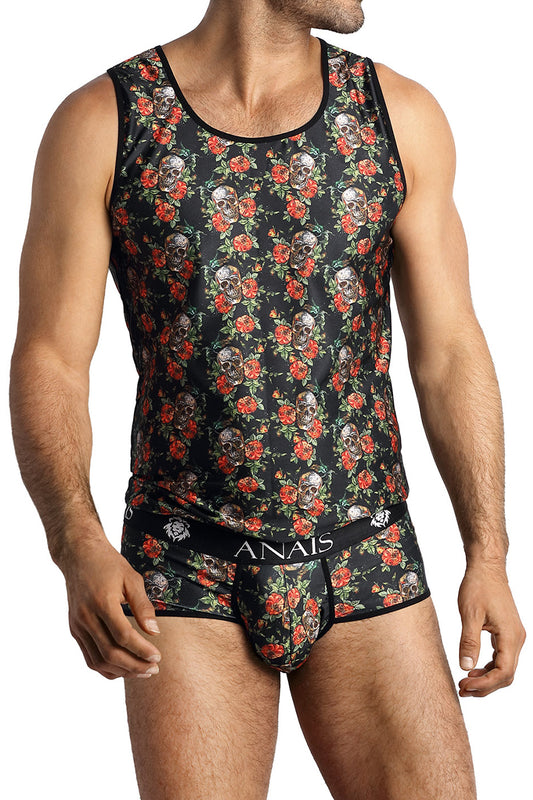 Débardeur homme imprimé crânes et roses Power Anaïs for Men