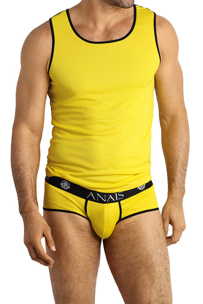 Débardeur homme tissu texturé jaune Tokio Anaïs for Men