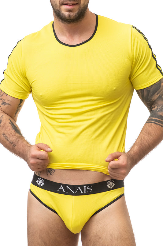 T-shirt homme tissu texturé jaune Tokio Anaïs for Men