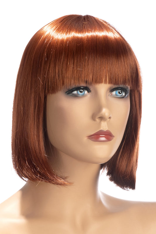 Perruque mi-longue à frange Sophie rousse World Wigs