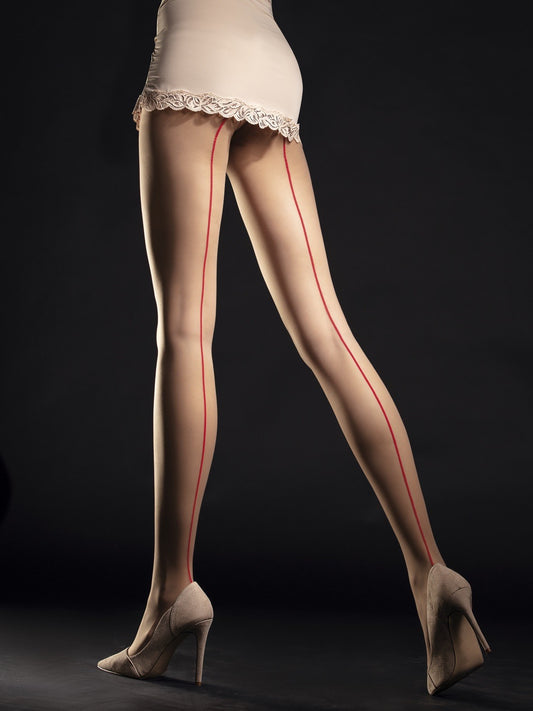 Unique Collants 20 DEN Nude et Rouge · Fiore