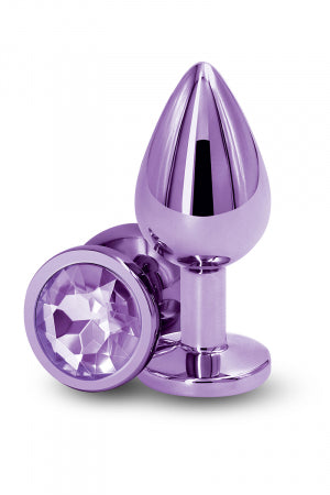 Plug bijou aluminium chromé violet M · NS Novelties