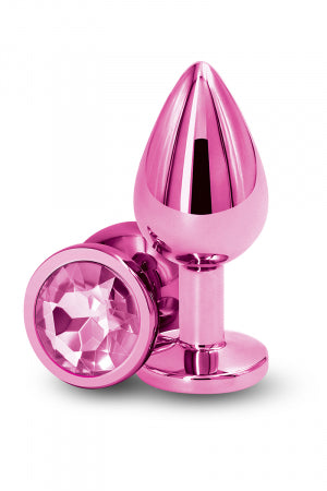 Plug bijou aluminium chromé rose M · NS Novelties