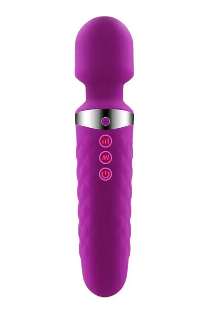 Baguette de massage violette avec accent argenté, Vibromasseur wand