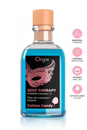Huile de massage embrassable Sexy Therapy barbe à papa · Orgie