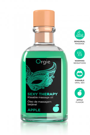 Huile de massage embrassable Sexy Therapy Pomme · Orgie