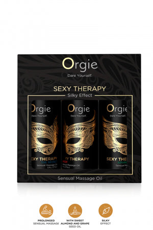 Coffret 3 huiles de massage sensuel Sexy Therapy Collection · Orgie