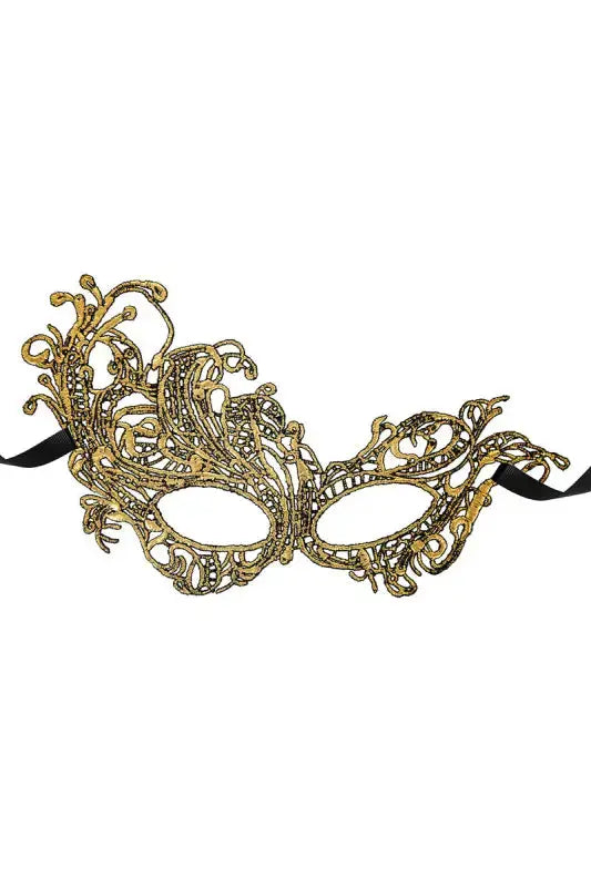 Masque sexy de mascarade doré de forme asymétrique pour soirées libertines 