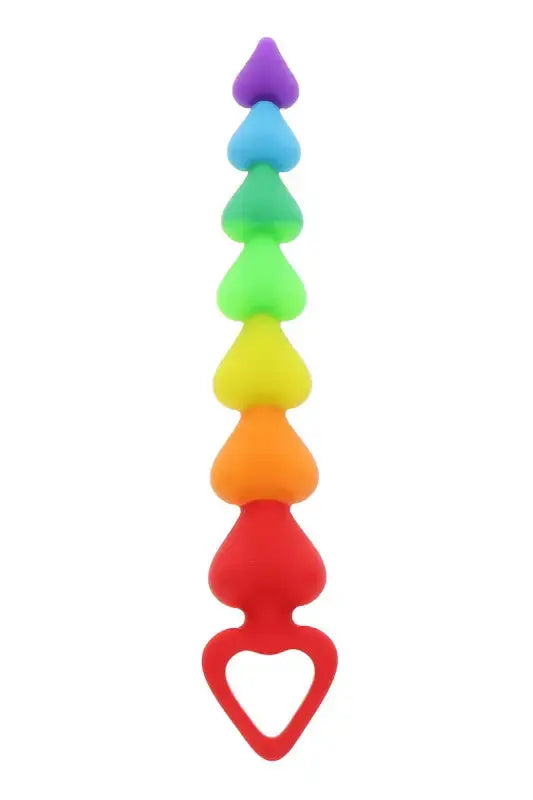 Perles anales en forme de cœur aux couleurs de l’arc-en-ciel un Stimulateur anal ou chapelet anal