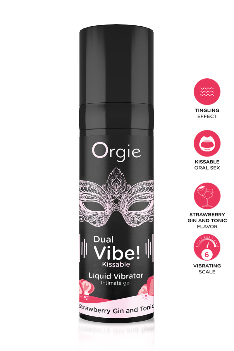 Gel d’excitation embrassable Dual Vibe gin tonic fraise Orgie