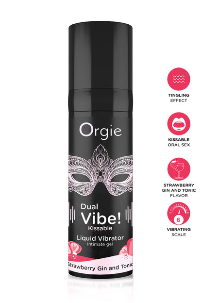 Gel d’excitation embrassable Dual Vibe gin tonic fraise Orgie