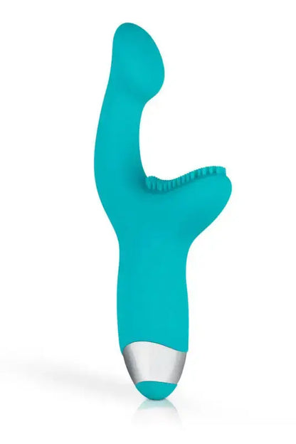 Vibromasseur multifonctions Yuki de Good Vibe Only, en silicone, couleur turquoise, pour un plaisir intense.