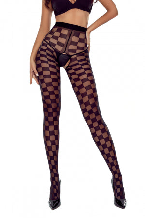 Collants ouverts 20 deniers noir taille haute · Passion bas et collants