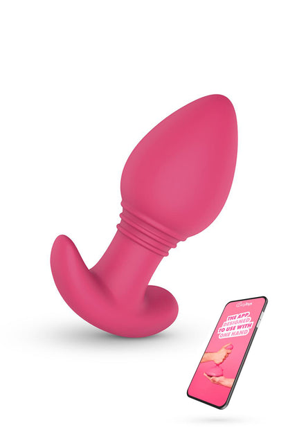 Plug anal vibrant connecté en silicone Axel rose EasyConnect