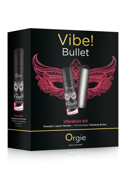 Kit plaisir bullet vibrant et gel embrassable Vibe! Bullet Orgie